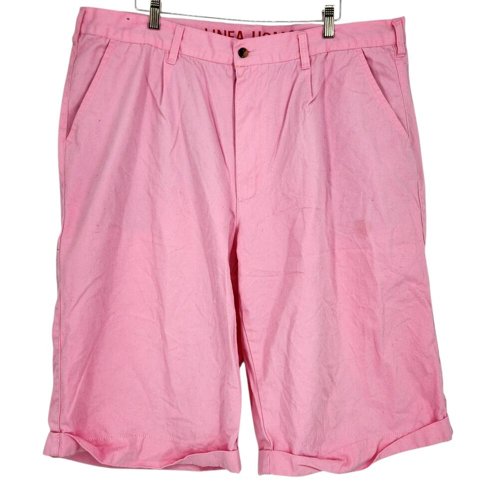 Linea Uomo Pink Cotton Shorts Mens Size 44W Club Classic Fit